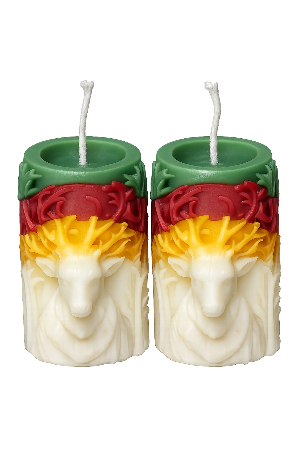 Pillar Reindeer Candle Set of 2